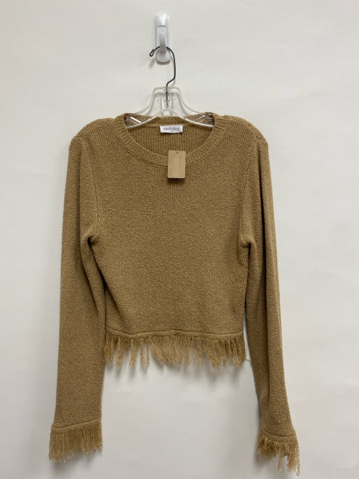 NWT vestique Size M Tan Fringe Ladies Sweater