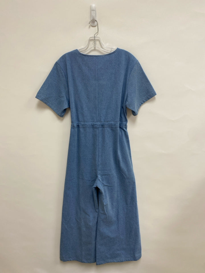 NWT Size M Light Blue V Neck Denim Ladies Jumpsuit