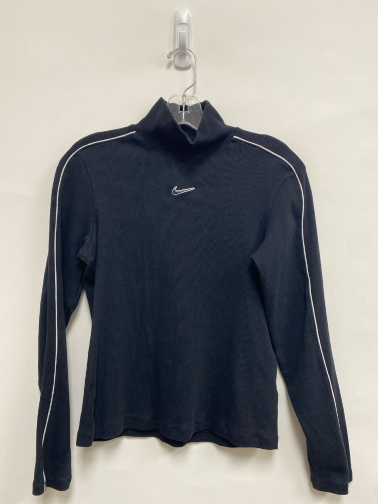Nike Size M Black Ribbed Mock Neck Athletic Top