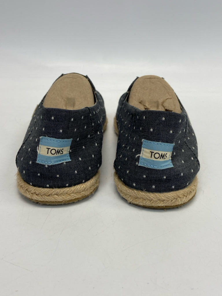 Toms  Size 10 Dark Gray White Dot(s) Flats