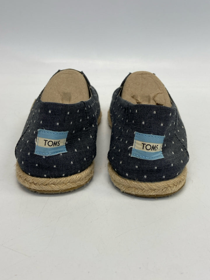 Toms  Size 10 Dark Gray White Dot(s) Flats