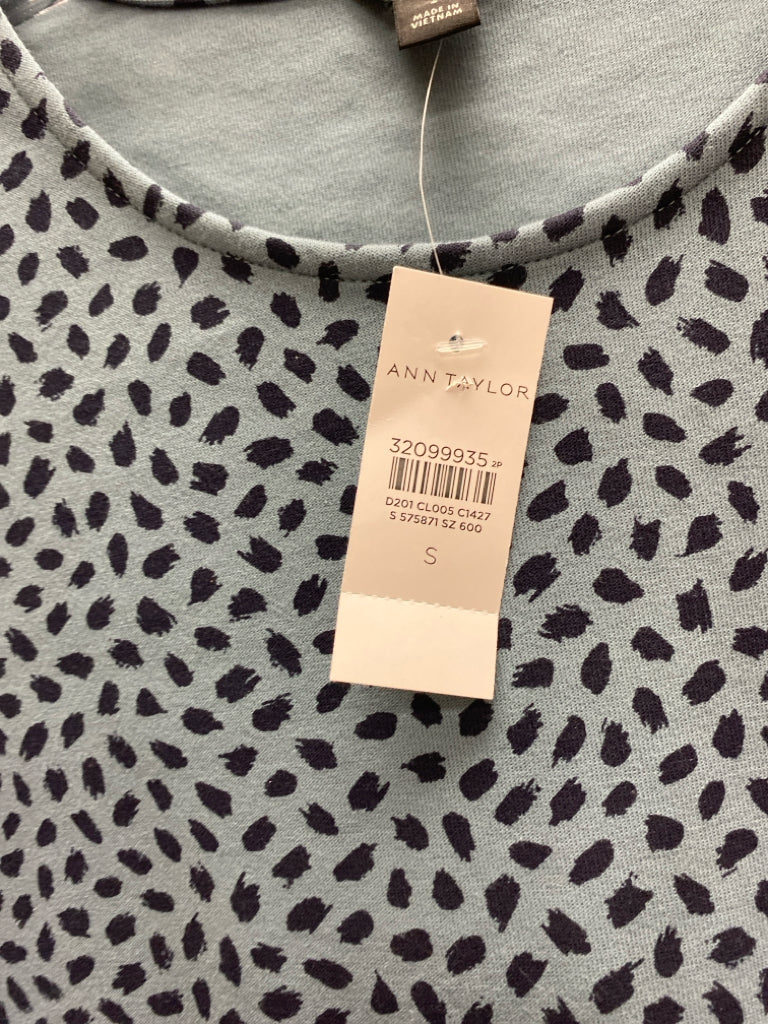 NWT Ann Taylor Size S Blue Navy Dots Ladies Top