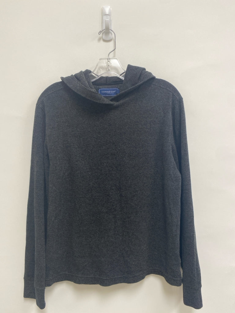 Vineyard Vines Size S Charcoal Black Striped Hooded Ladies Pullover