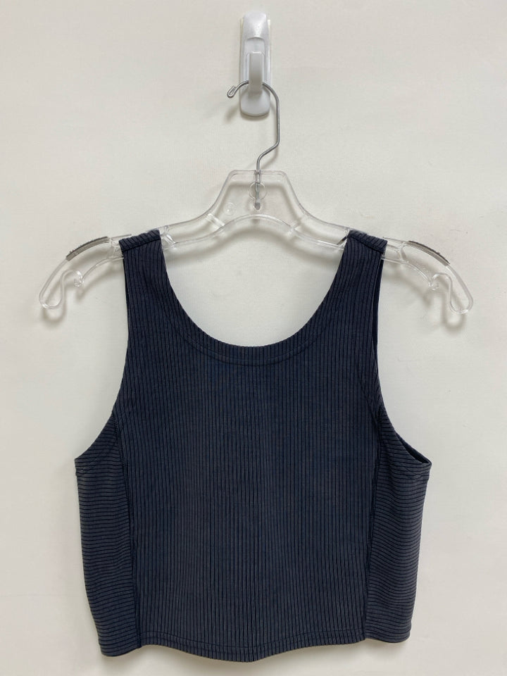 Lululemon Size 6 Charcoal Black Ribbed Sleeveless Athletic Top