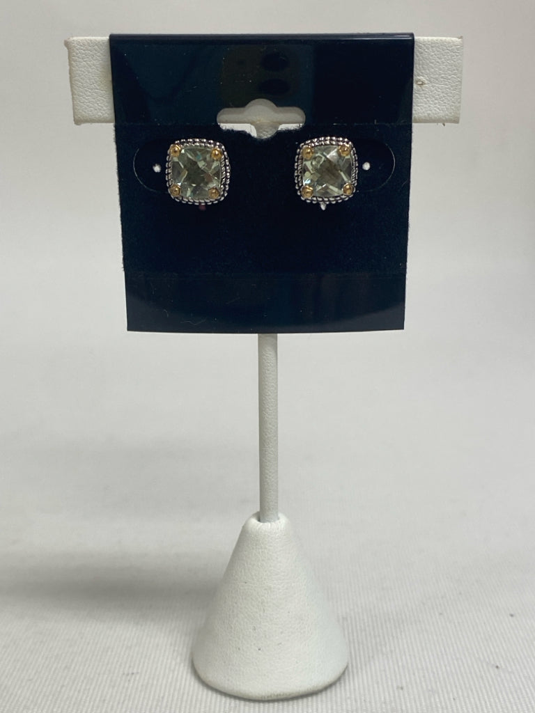 Silver/Gold Sage Jeweled Earrings