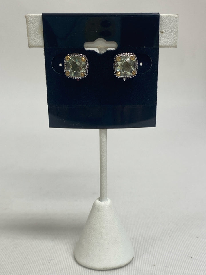 Silver/Gold Sage Jeweled Earrings