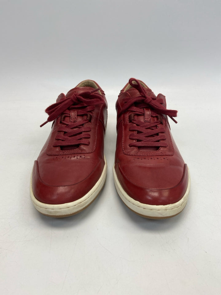 Size 10.5 Red Lace-Up Leather Men&