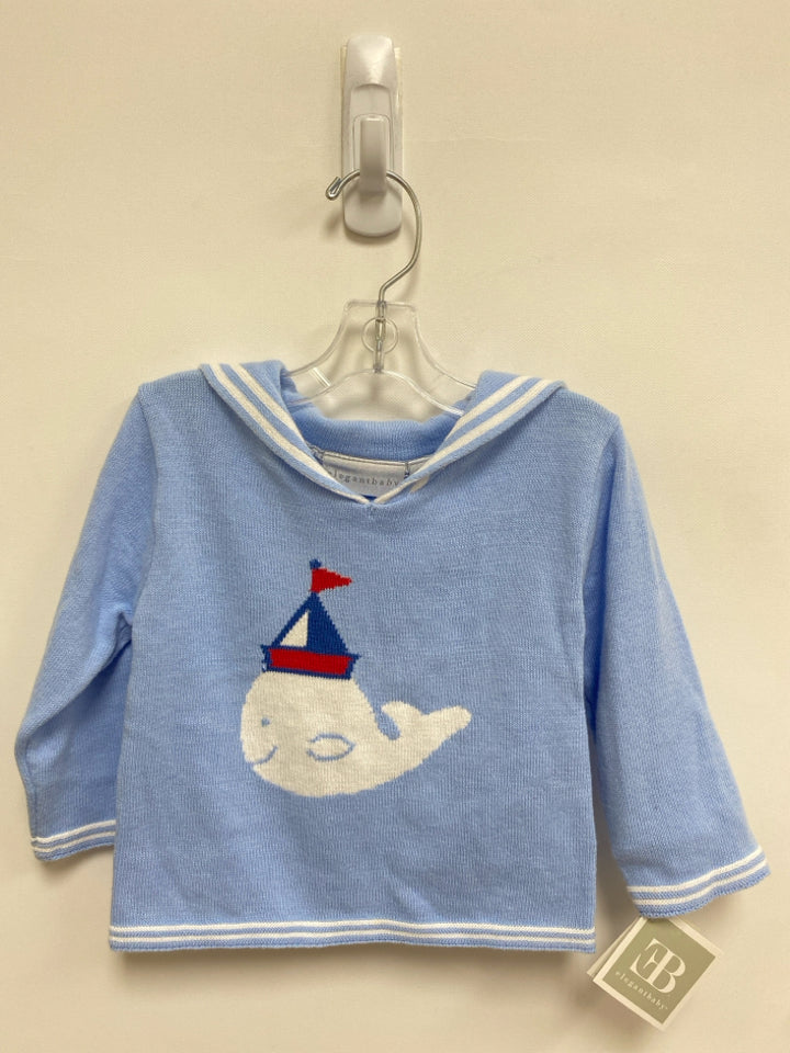 NWT ELEGANT BABY SIZE 12M Powder Blue White Whale Boy&