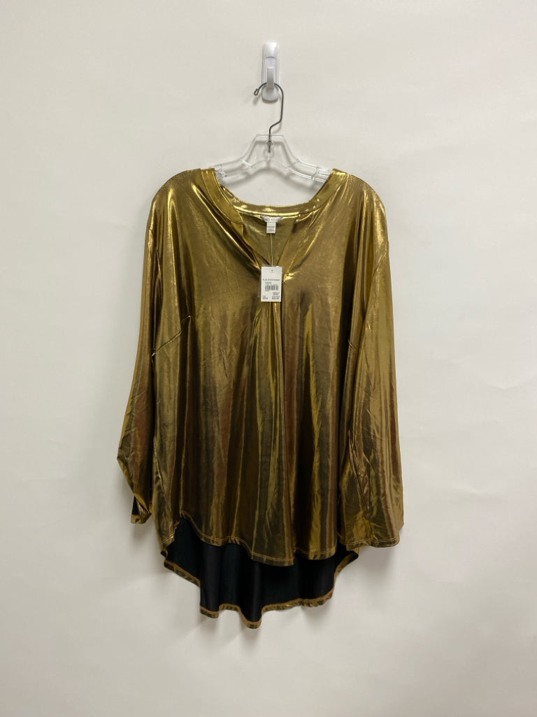 NWT CATO Size 22/24W Gold Shimmery Long Sleeve Plus Size Top
