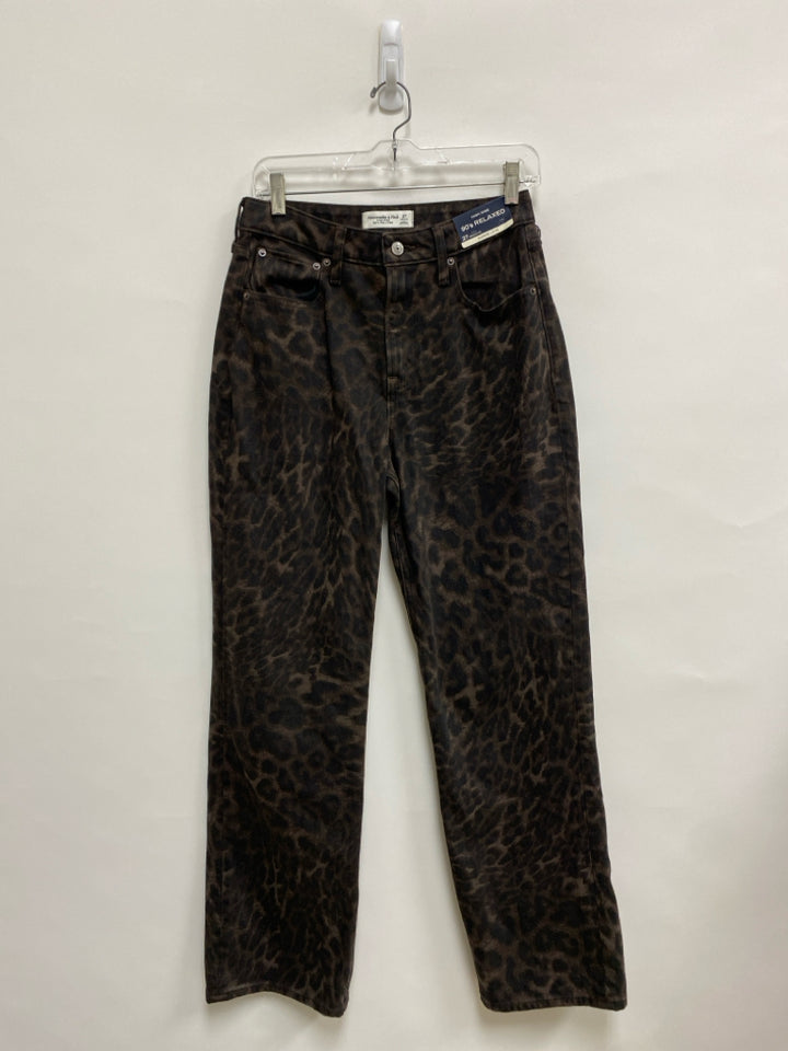 NWT Abercrombie &amp; Fitch Size 27 Brown Black Animal Print Ladies Jeans
