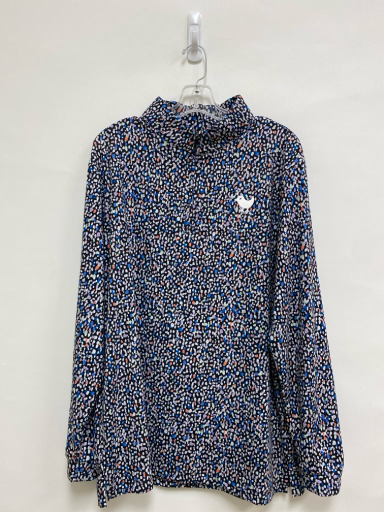 Size XL Black Lavender/Blue Speckles Quarter Zip Men&