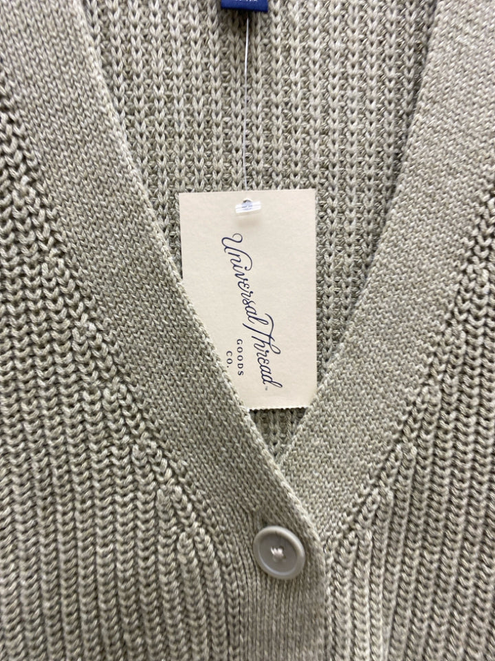 NWT Universal Thread Size L Pale Sage Button Up Ladies Sweater Vest