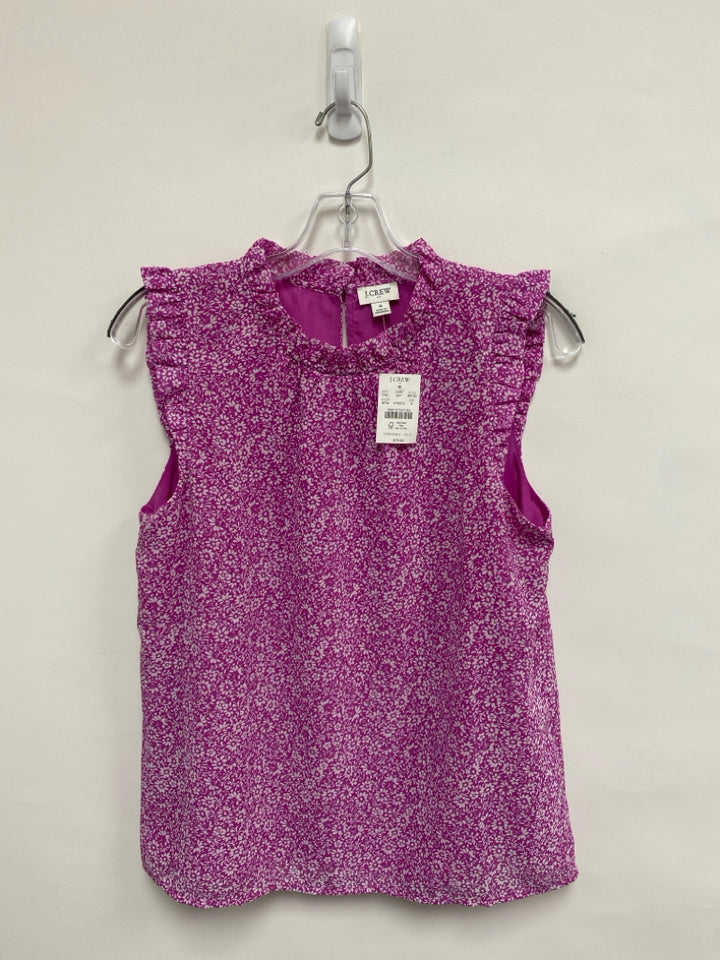 NWT J Crew Size S Purple White Floral Sleeveless Ladies Top