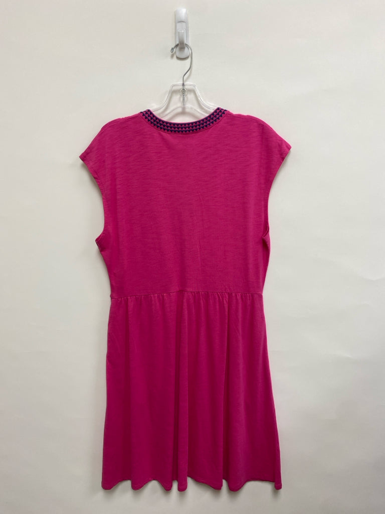 Boden Size 10 Hot Pink Navy Embroidered Ladies Dress
