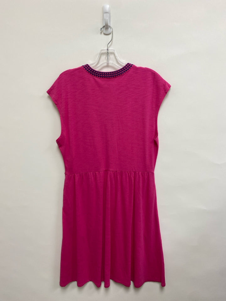 Boden Size 10 Hot Pink Navy Embroidered Ladies Dress