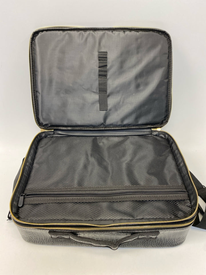 Black Embossed Make-up Bag