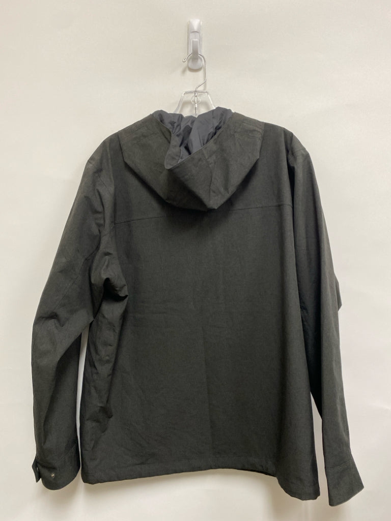 North Face Size M Charcoal Hooded Zip Down Men&