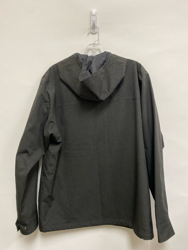 North Face Size M Charcoal Hooded Zip Down Men&