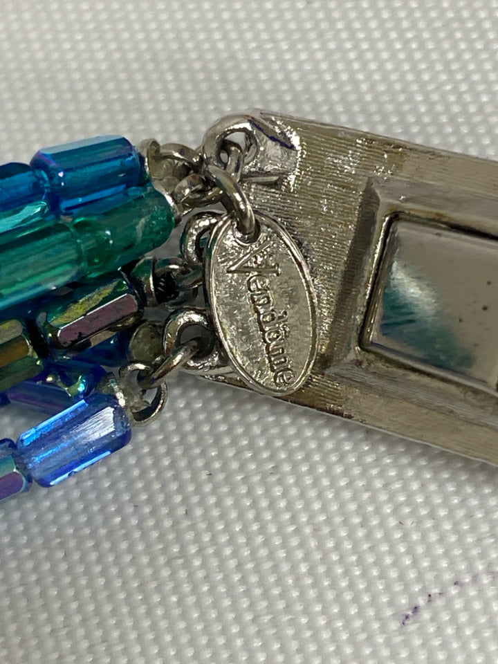 Vendome Aqua Iridescent Beaded Necklace