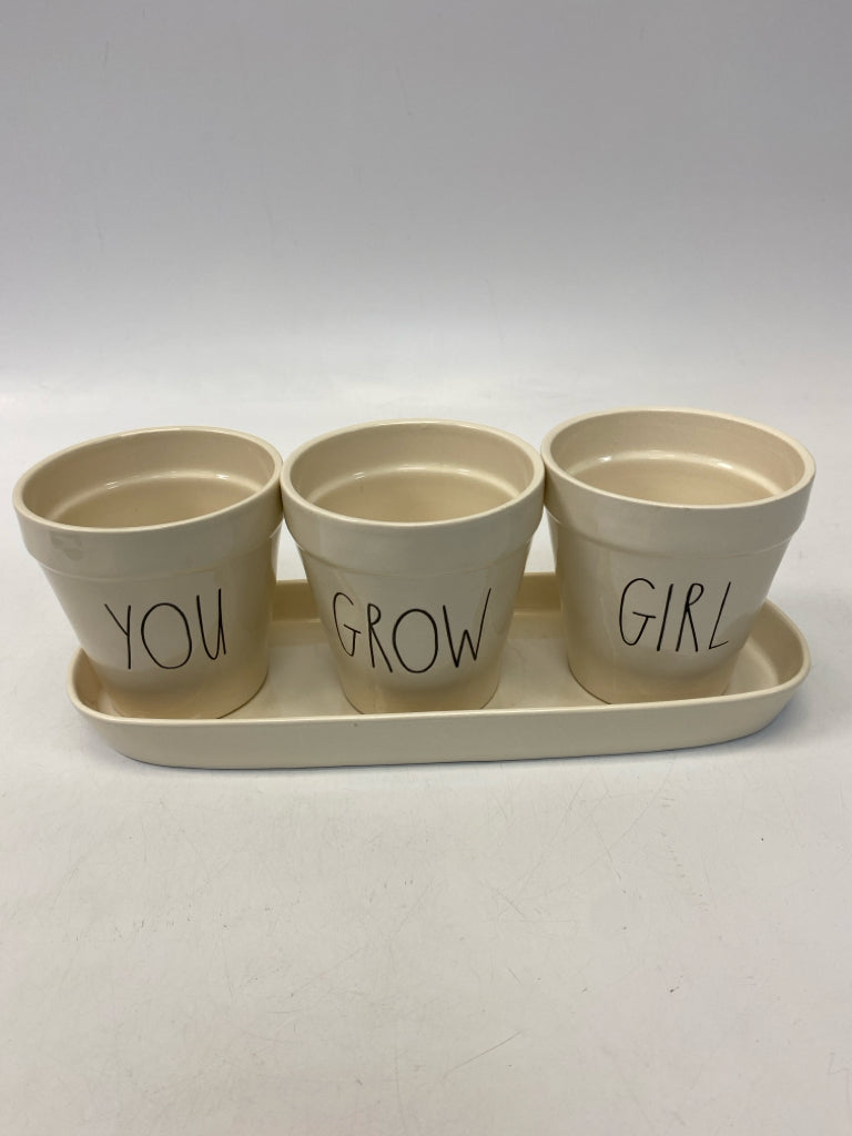 Rae Dunn Cream Clay Words Planter