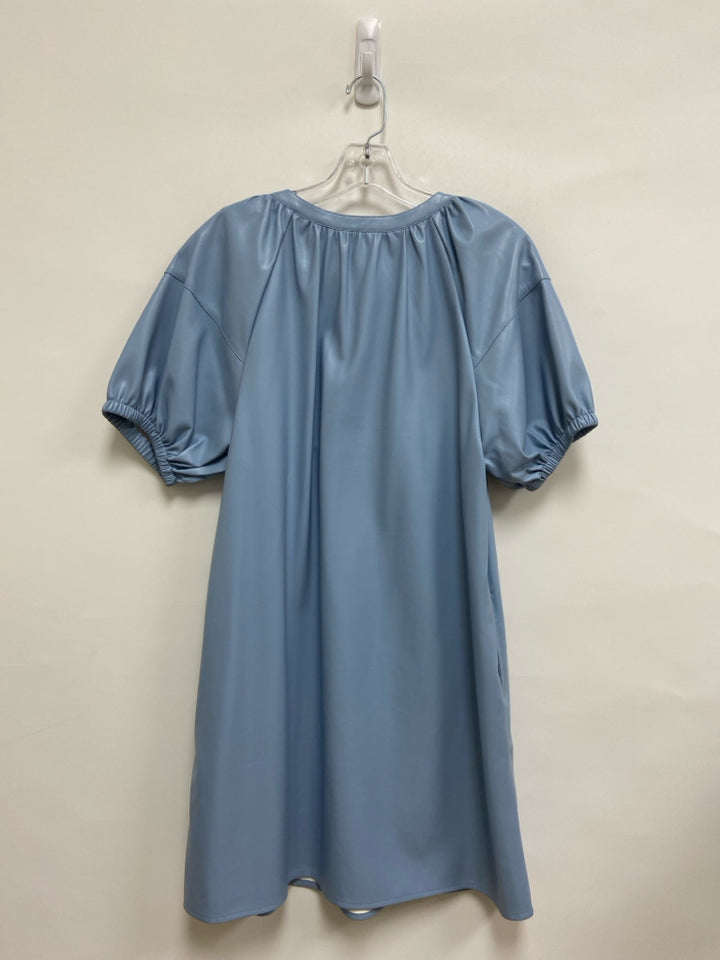 Sundays by wearsundays Size L Powder Blue Short Sleeve Faux Leather Ladies Dress