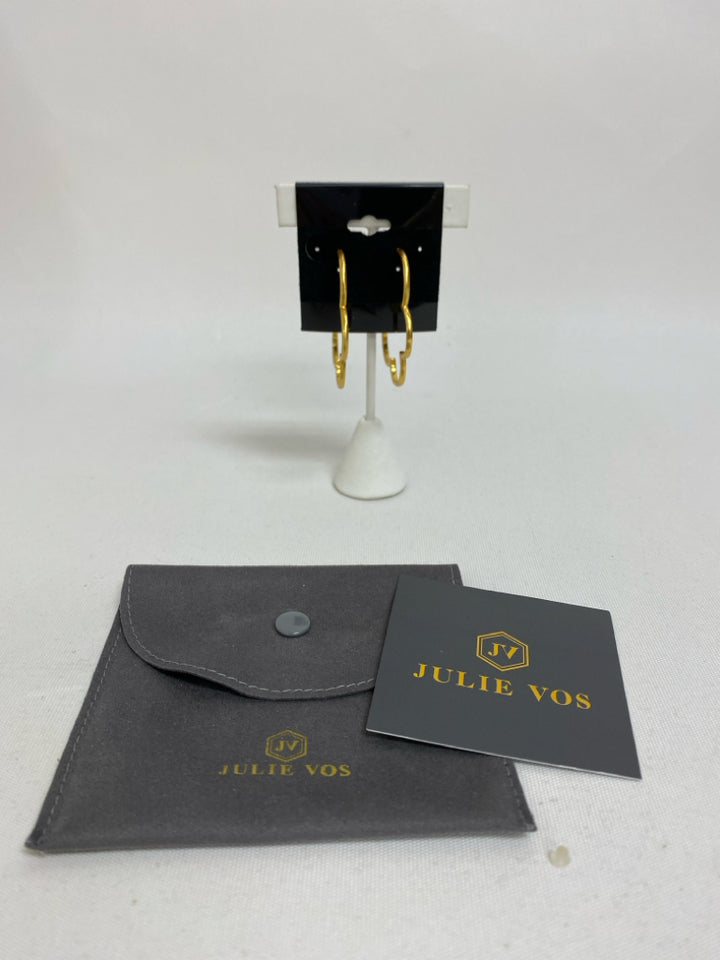 Julie Vos Gold Color Flowers Earrings