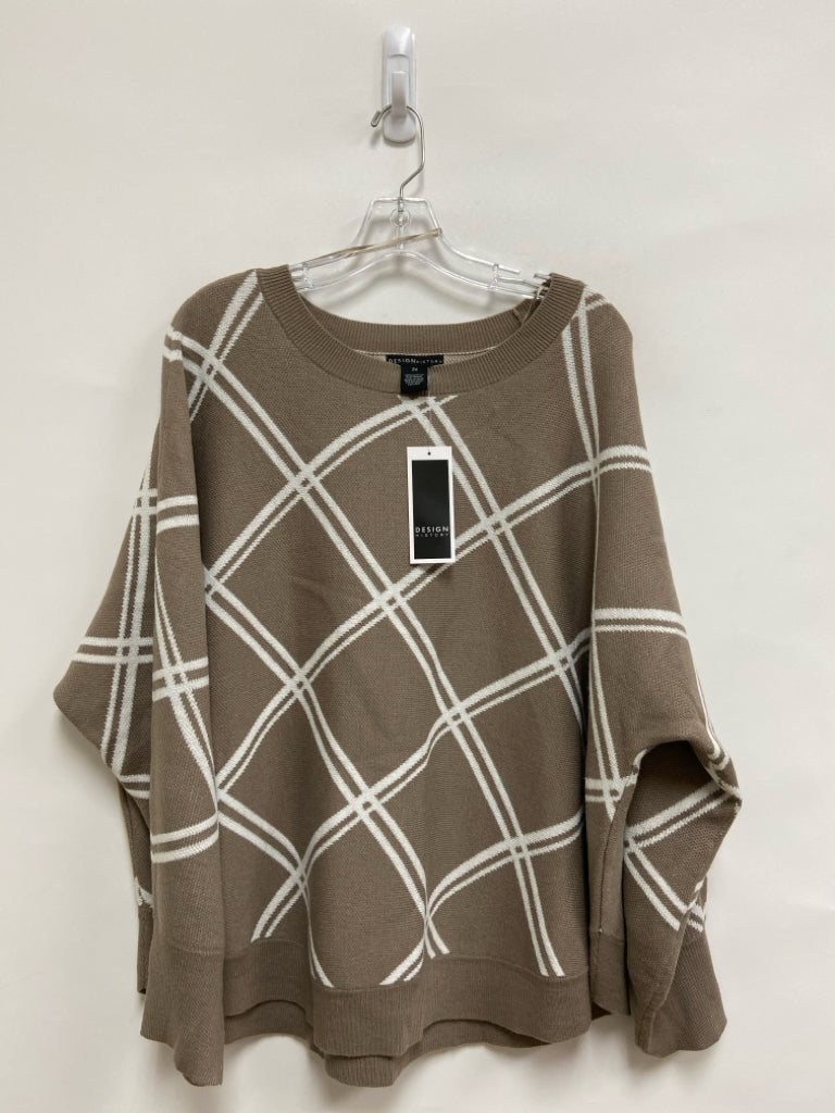 NWT Size 2X Tan White Diamond Cut Plus Size Sweater
