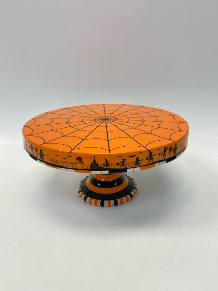 Dept. 56 Orange Spiderweb Ceramic Halloween