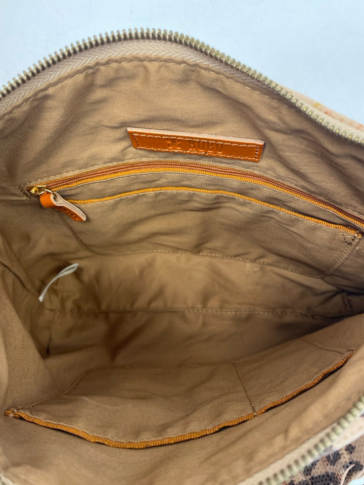 NWT Hobo Blush Brown/Yellow Animal Print Leather Crossbody