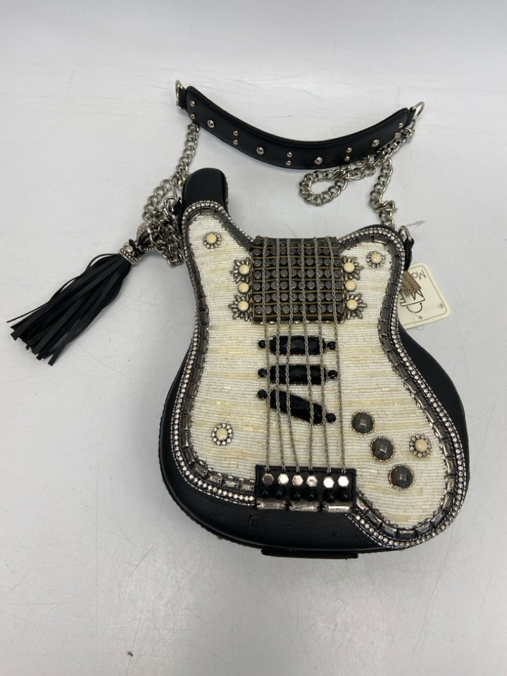 NWT Mary Frances Black Silver Beaded Handbag