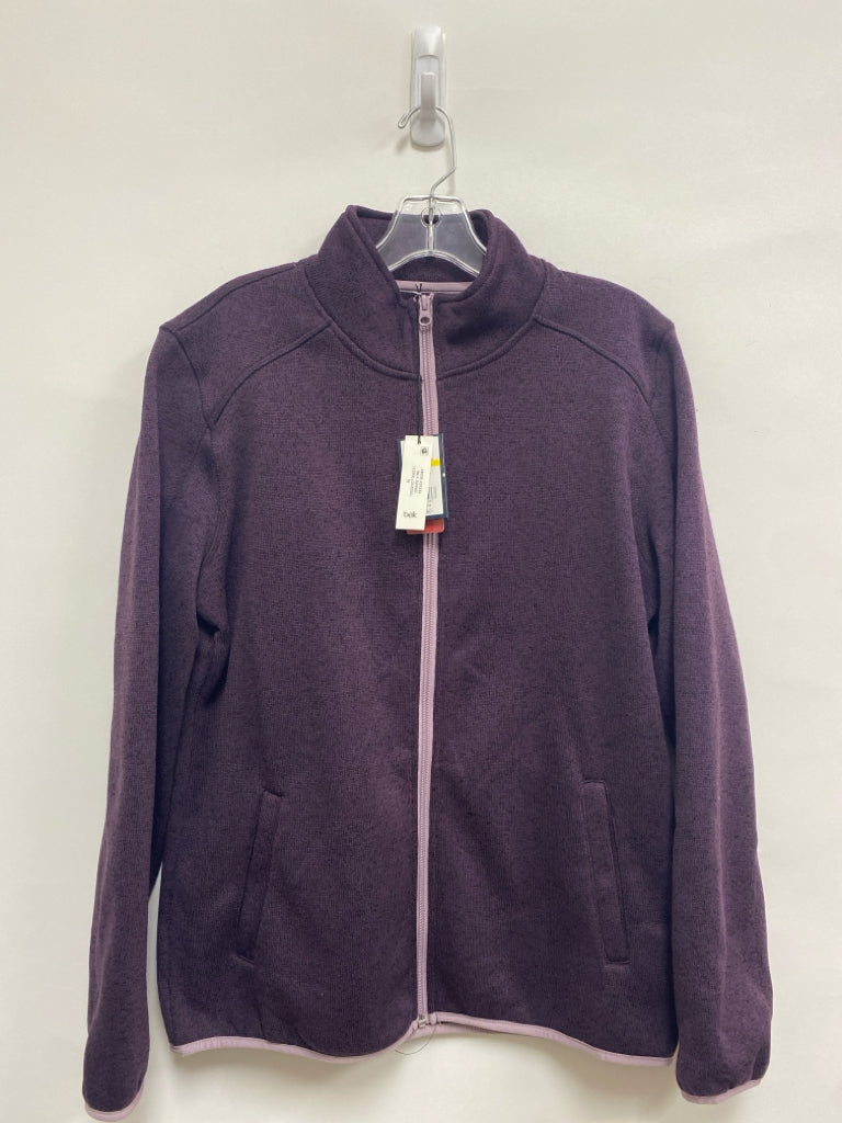 NWT Ocean + Coast Size M Purple Mottled Zip Down Knit Ladies Jacket