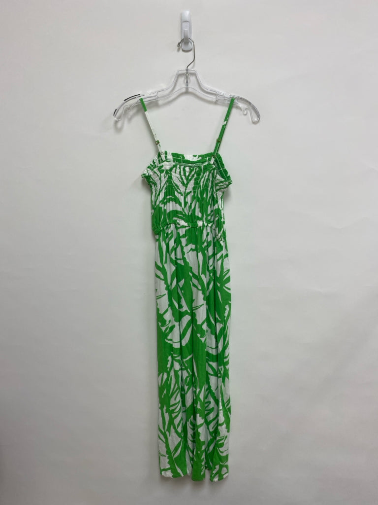 LILLY PULITZER Size L Green White Sleeveless Ladies Jumpsuit