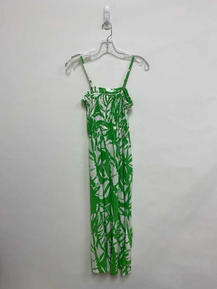 LILLY PULITZER Size L Green White Sleeveless Ladies Jumpsuit