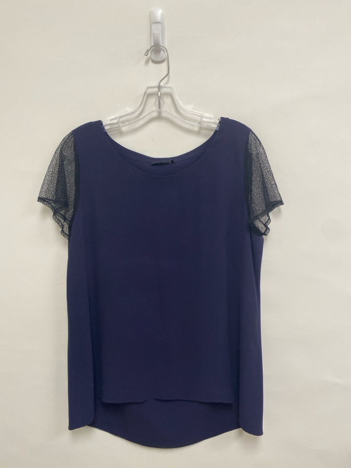 Eileen Fisher Size M Navy Black Lace Ladies Top