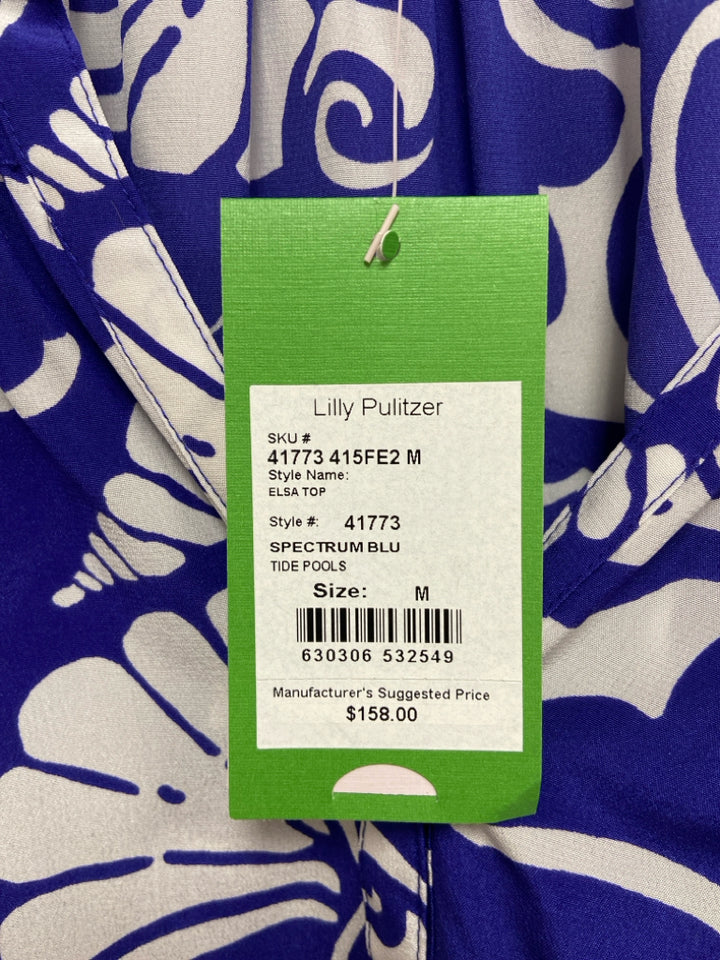 NWT LILLY PULITZER Size M Blue/White Shells Ladies Top