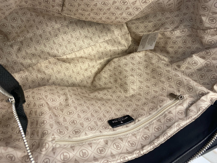NWT London Fog Black Woven Tote Bag