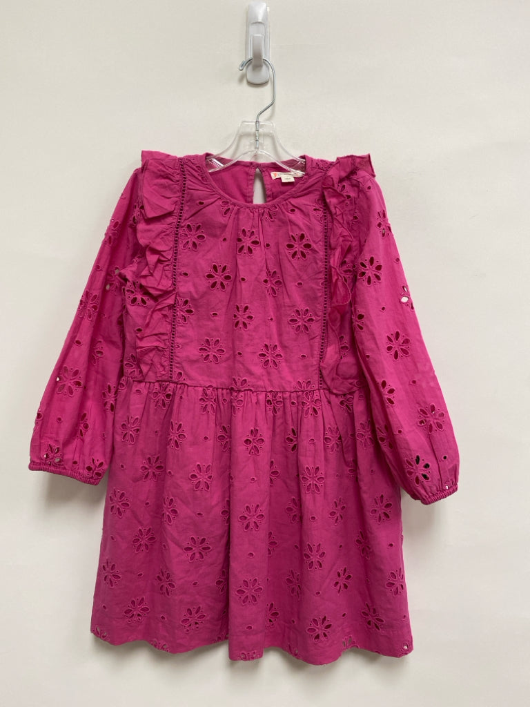 Crew Cuts SIZE 7 Hot Pink Long Sleeve Eyelet Girl&