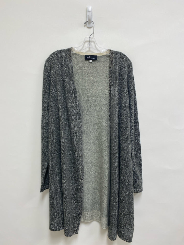 Size S Gray Black Herringbone Cashmere Ladies Sweater