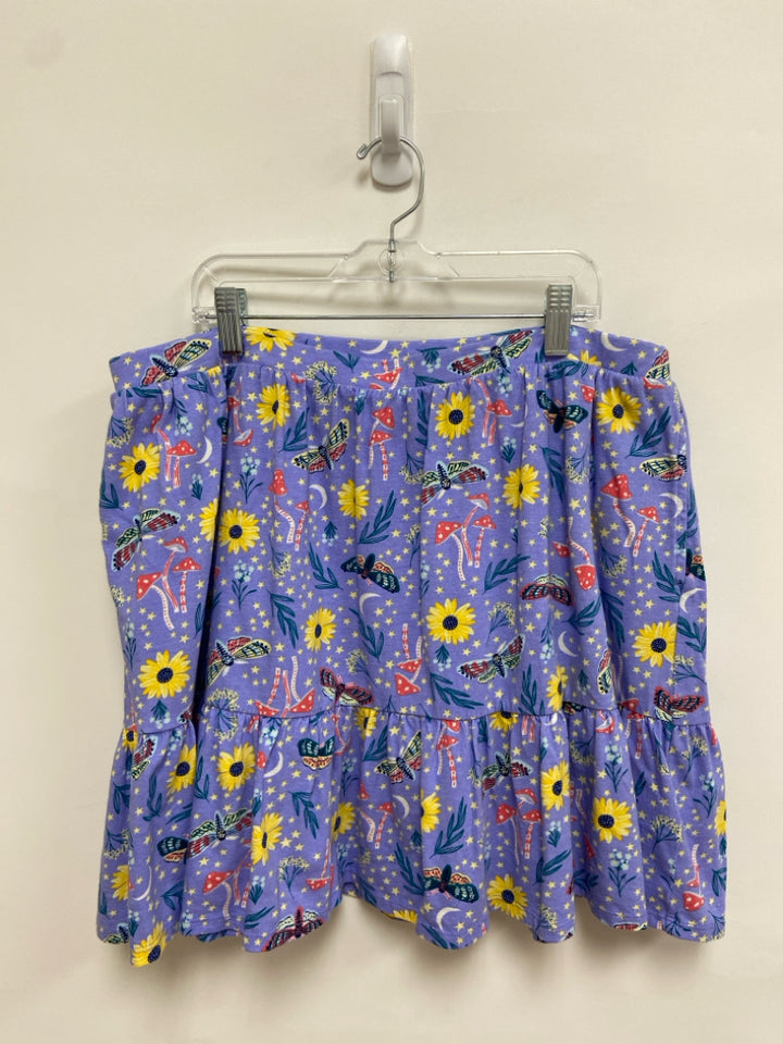 Lands End SIZE 14/16+ Lavender Multi Color Mushroom(s) Girl&
