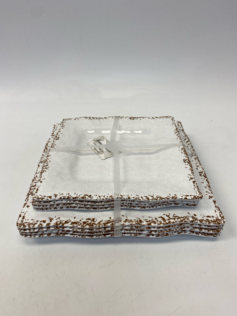 NWT Tommy Bahama White Brown Trimmed Melamine Plate (s)