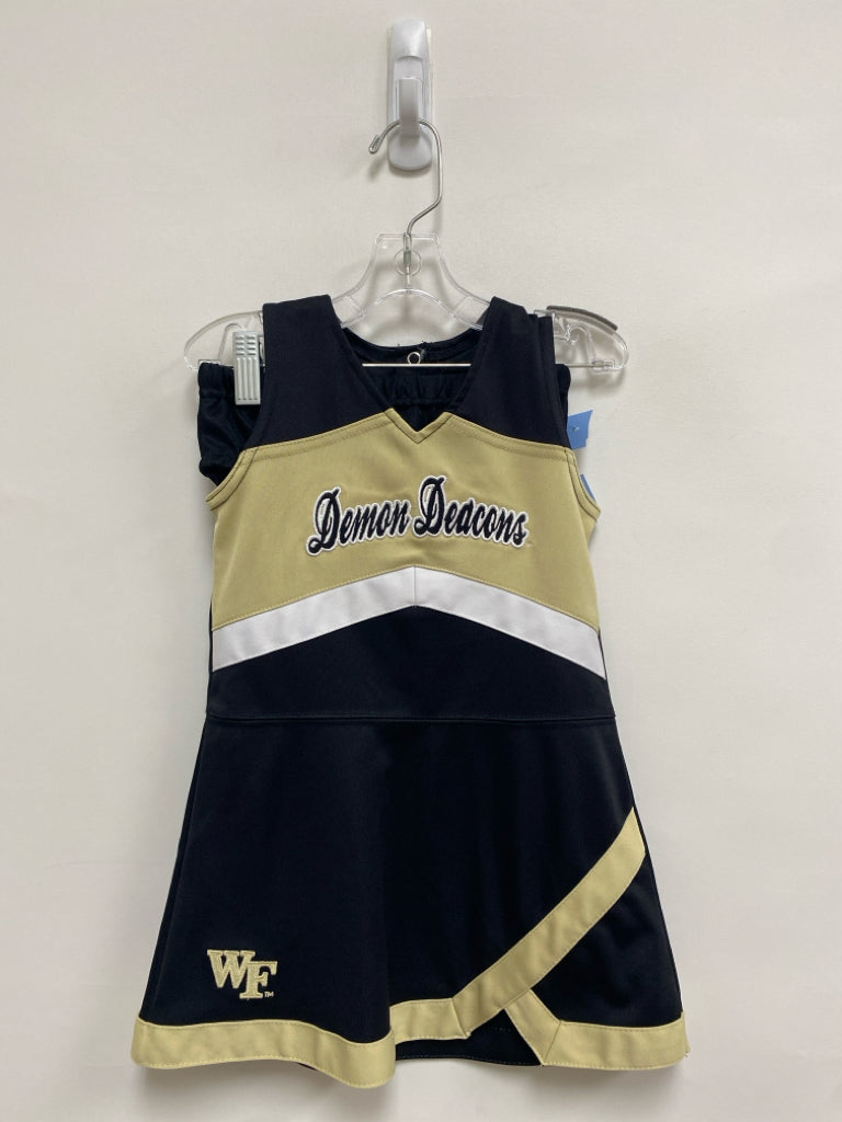 SIZE 4T Black Tan/White Wake Forest Sleeveless Girl&