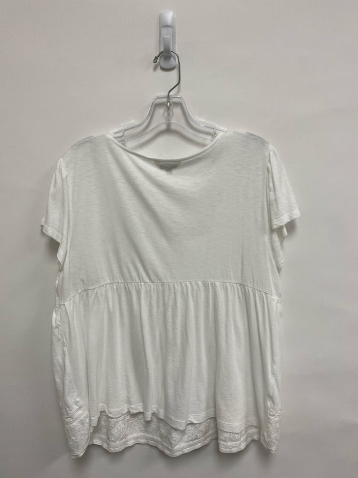 Lucky Brand Size L White Embroidered Ladies Top