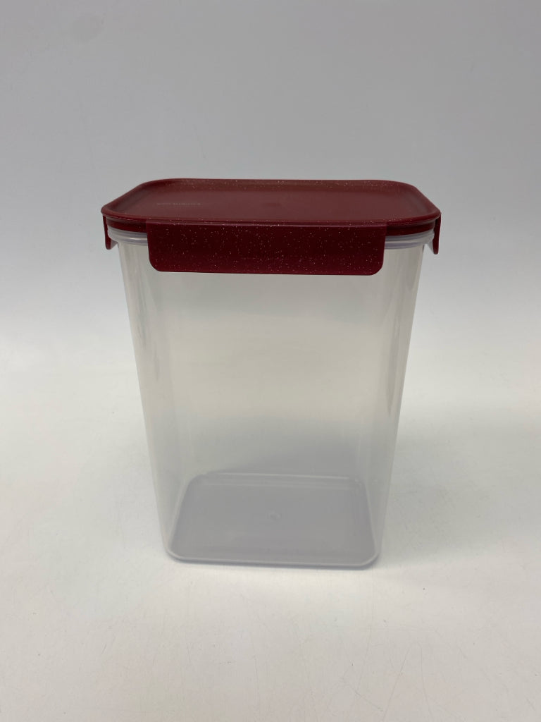 Lock &amp; Lock Dark Red Clear Glitter Storage Container