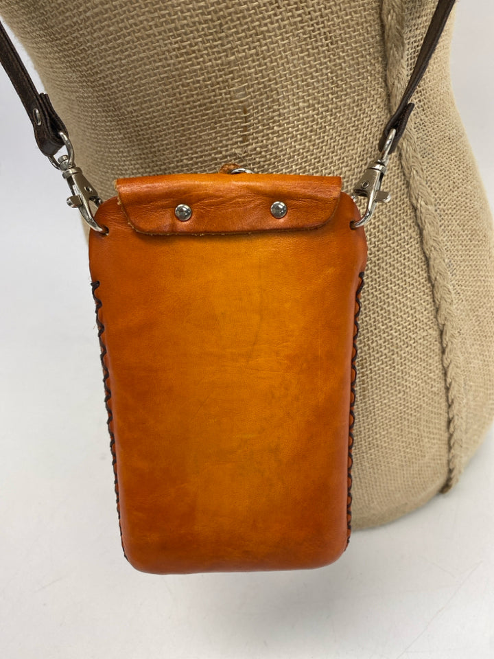 Orange Red/Green Ladybug(s) Leather Crossbody