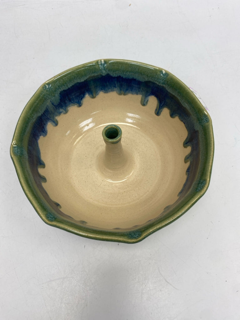 Cream Green/Blue Pottery Bakeware