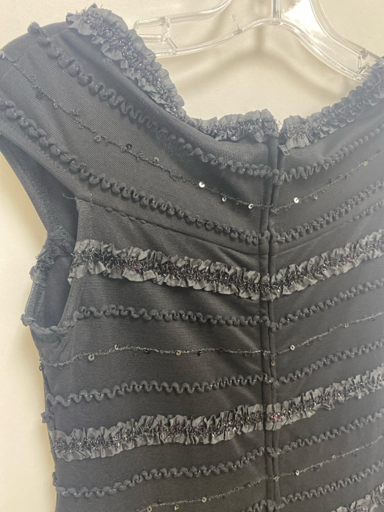 Tadashi Shoji Size 8 Black Texture Sleeveless Ladies Dress
