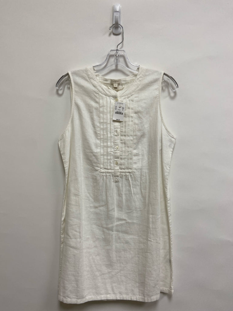 NWT J Crew Size M White Sleeveless Linen Blend Ladies Dress