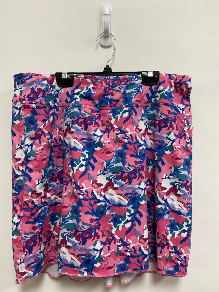 IBKUL Size L Pink Blue/White Athletic Skort