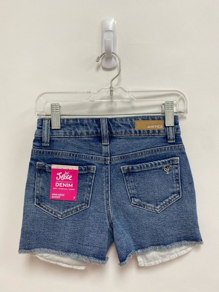 NWT Justice SIZE 7 Faded Denim Distressed Girl&