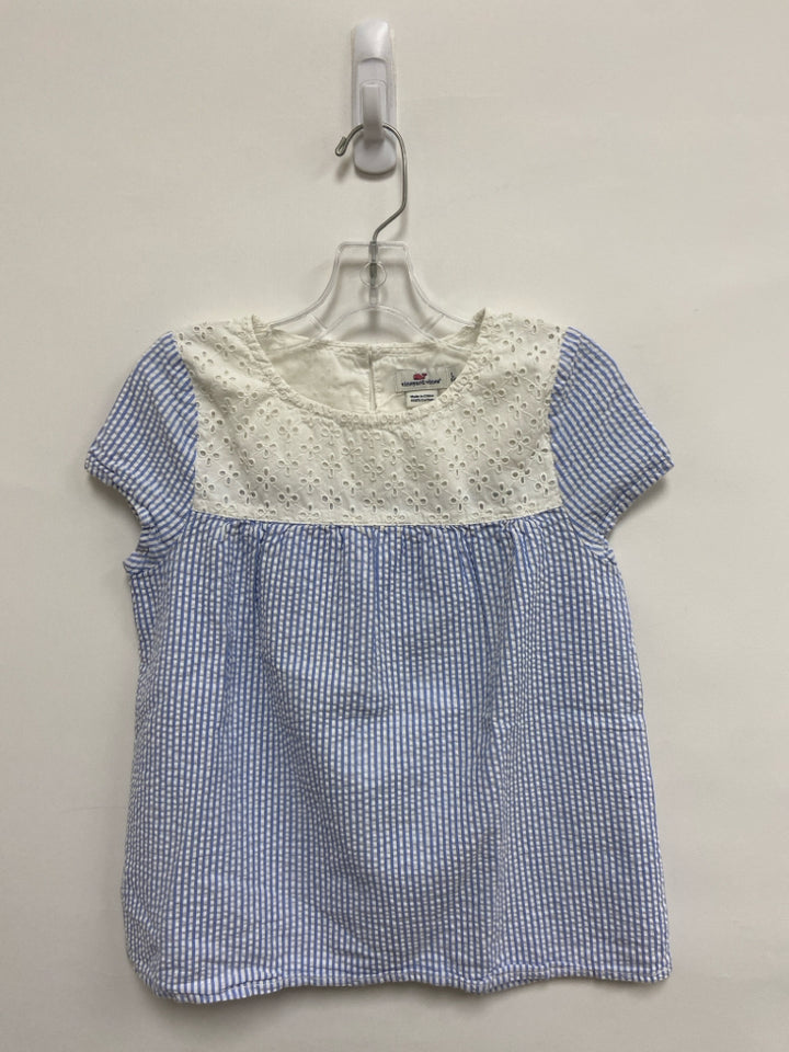 Vineyard Vines SIZE 14 Blue White Stripe Seersucker Girl&